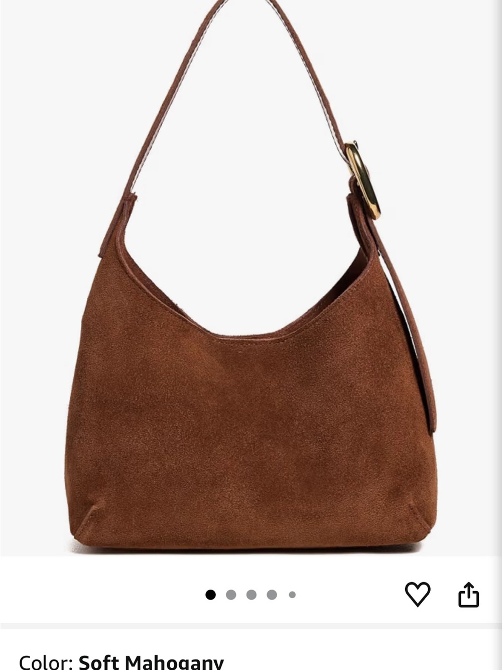 Madewell Puffy Buckle Shoulder Bag - Soft Mahogany Suede